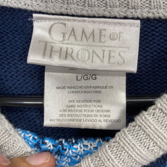 Game Of Thrones Stark "Winter Is Coming" Ugly Christmas Sweater Crewneck Large - Picture 5 of 11